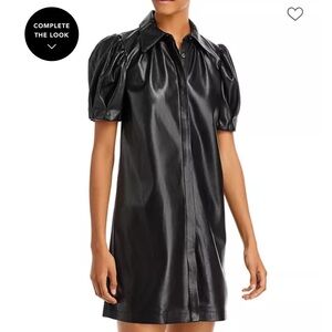 Alice + Olivia Black Puff Sleeve Dress